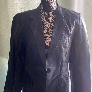 DKNY Leather Blazer